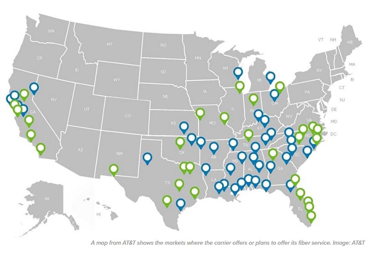 AT amp T deploys fiber to the home - Att Fiber Map 10 2016